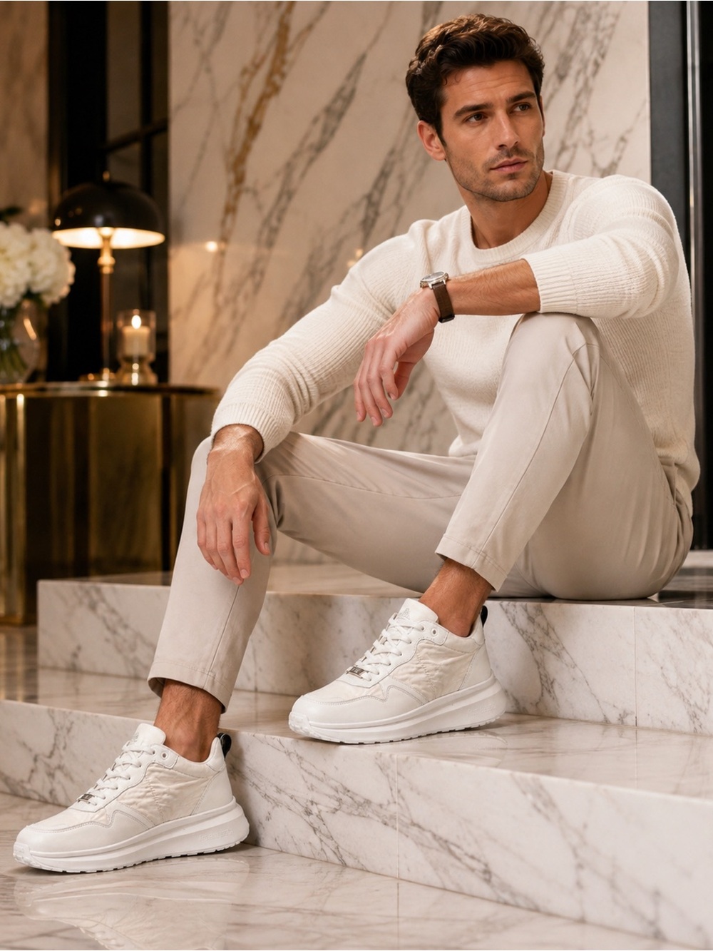 Roberto Cavalli White Leather Runner Sneakers – Men’s 46 EU / 13 US | New in Box